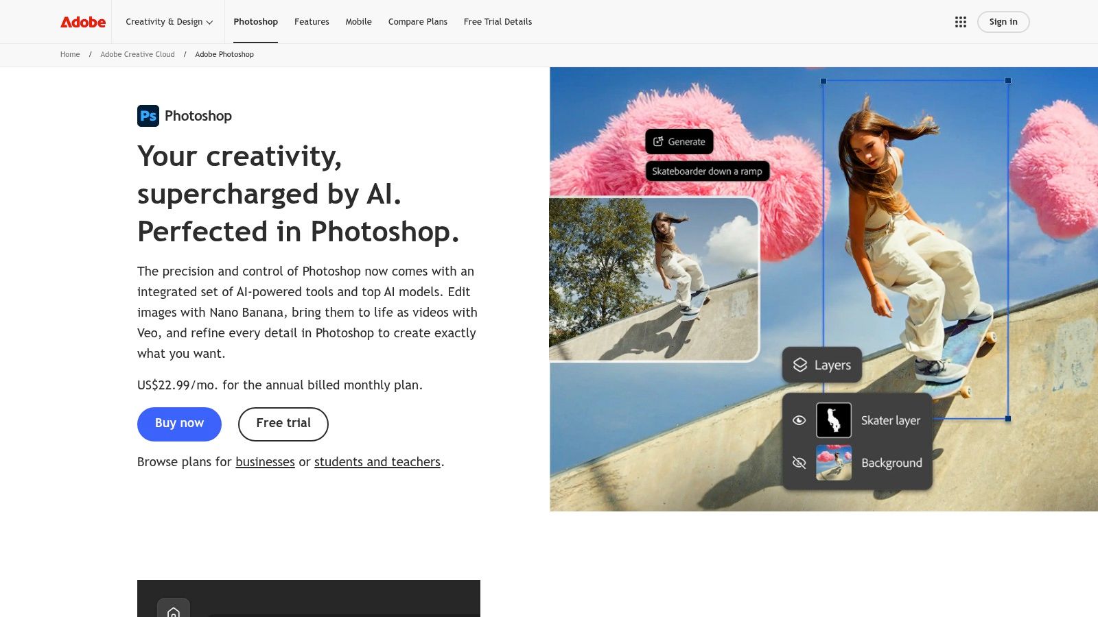 Adobe Photoshop — flou d'arrière-plan précis pour images fixes