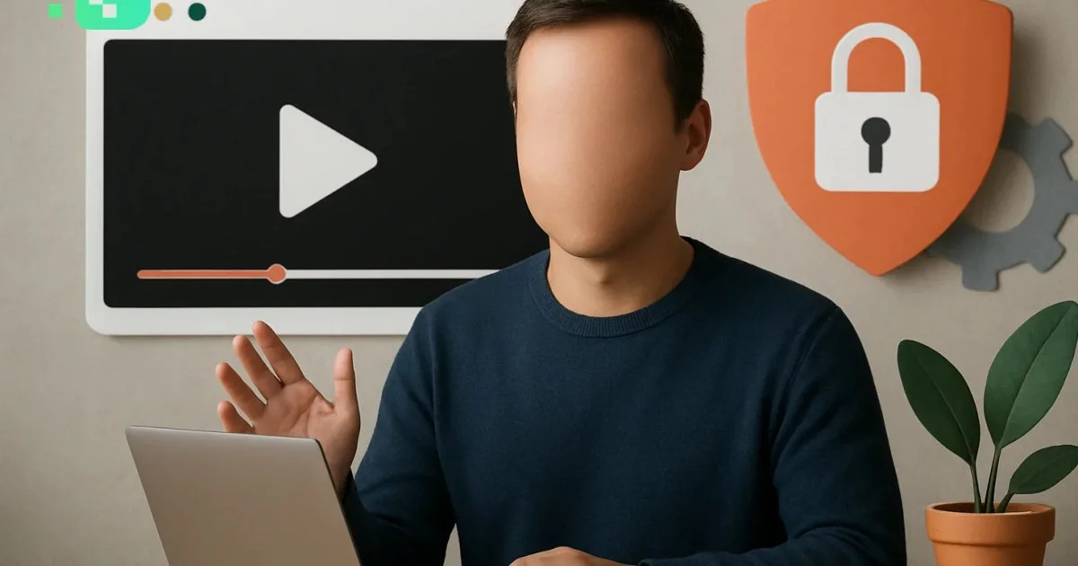 Faceless video content creation and privacy workflow